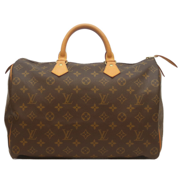 LOUIS VUITTON Authentic Brown Monogram Speedy 35 Boston Bag - Picture 1 of 13